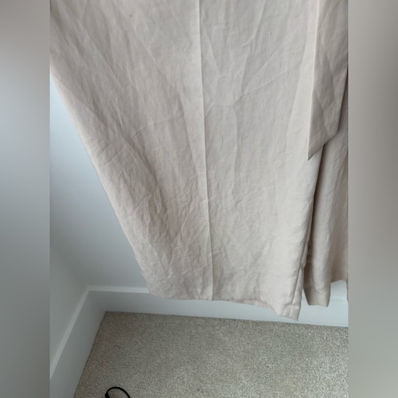 H&M Beige Sleeveless Jumpsuit Wide Leg Belted Minimalist Chic M - Picture 7 of 12